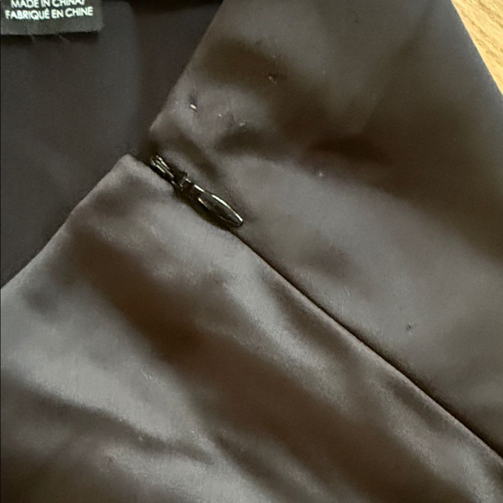 NWT Club Monaco Black Midi Slip Skirt Trycia Satin Size 00 - Picture 4 of 5